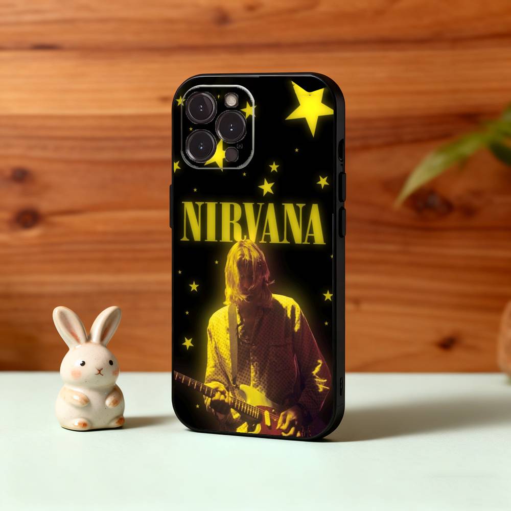 N-Nirvana Rock Band L-Lamentably Phone Case For iPhone17 16 15 14 13 12 11 Pro Max Plus,5G Soft Black Case