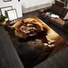 "Realistic Fierce Lion Print Carpet for Living Room Decor 3D Style" Suitable for Use As an Anti-slip for Living Room Bedroom Sofas