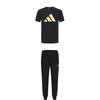 Taekwondo Logo Round Neck Pullover Simple Short Sleeve T-Shirt Striped Lace-Up Long Pants Casual Sports Suit ADICLTSPSTK-BG+TR30P1T-BG