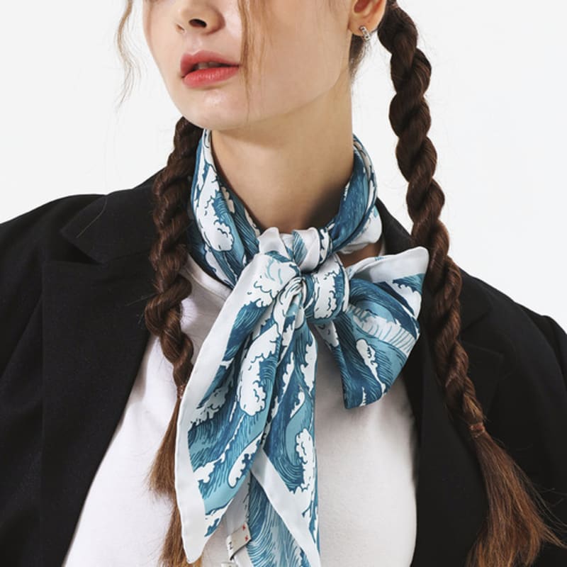 ONSZ Wave and Hive Silk Scarf