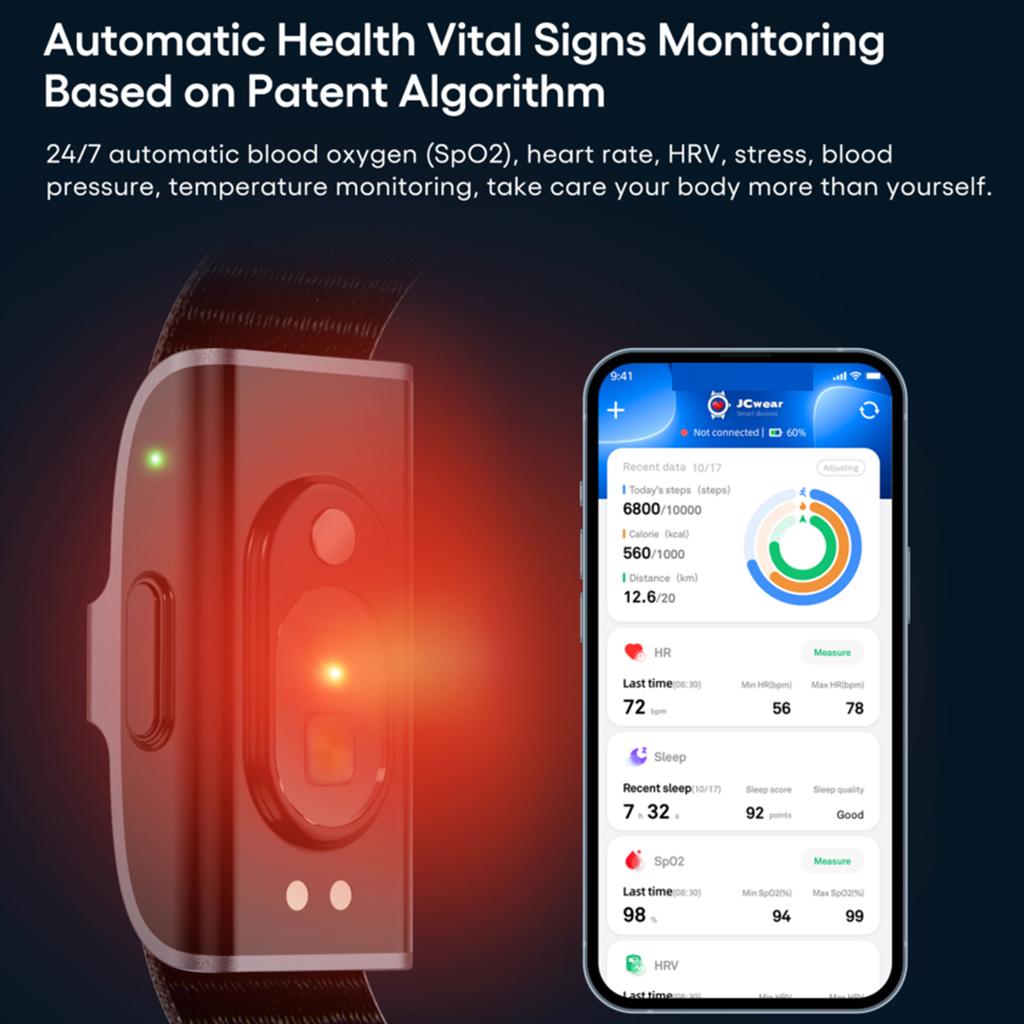 Smart Health Wristband Wearable Activity Fitness Trackers with Multi Sport Mode Waterproof Screenless Bracelet with