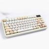 PBT Cute Keycaps, Beige MOG Profile Keycap Set, 139-Key Round Custom Keycaps for MX Cherry Mechanical Keyboards 60, 75, 100% (White)