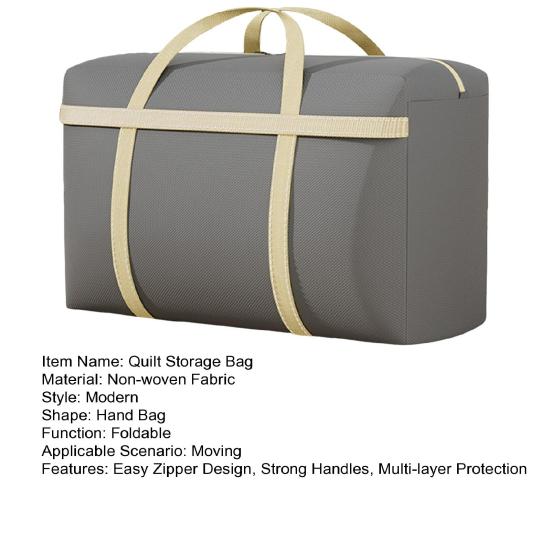 Quilt Storage Bag with Easy Zipper Closure Strong Handles Reinforced Tear-Resistant Design Waterproof Moving Storage Bag