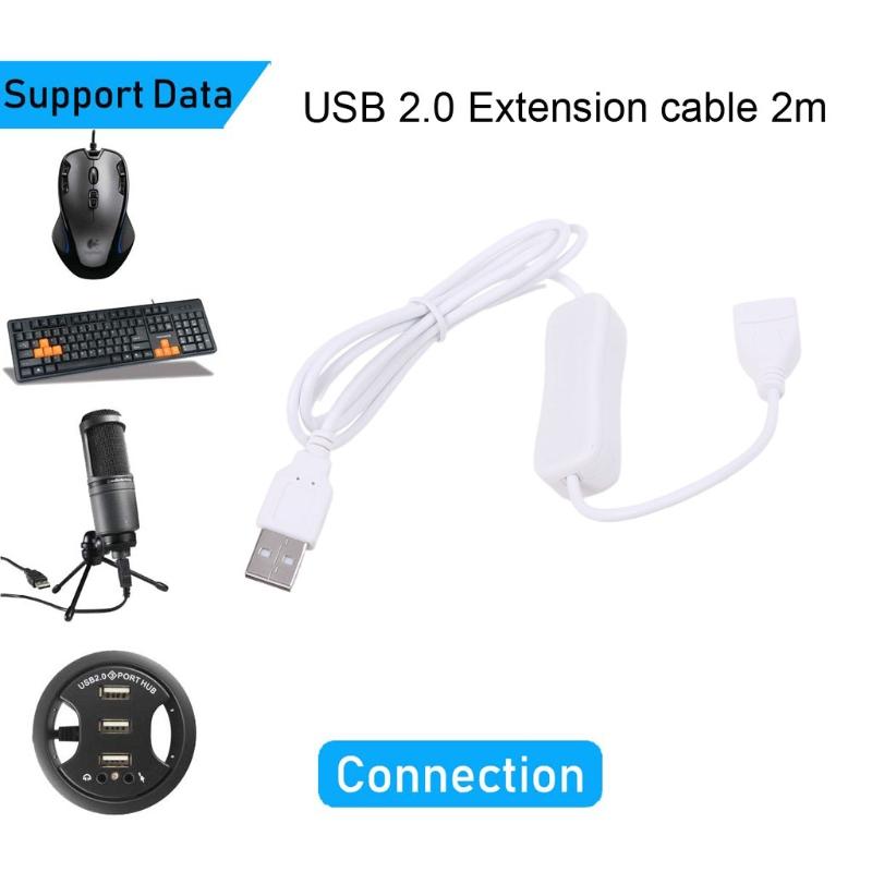 Portable Safe Cord USB 2.0 White Extension Cable with Table Lamps/ Fans / Led Lights