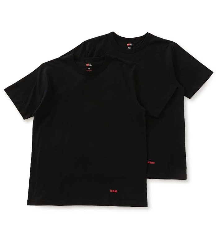 

[HOLLYWOOD RANCH MARKET] Hanes x Hem Print 2-Pack T-Shirts (JP, Alphabet, L, Black)