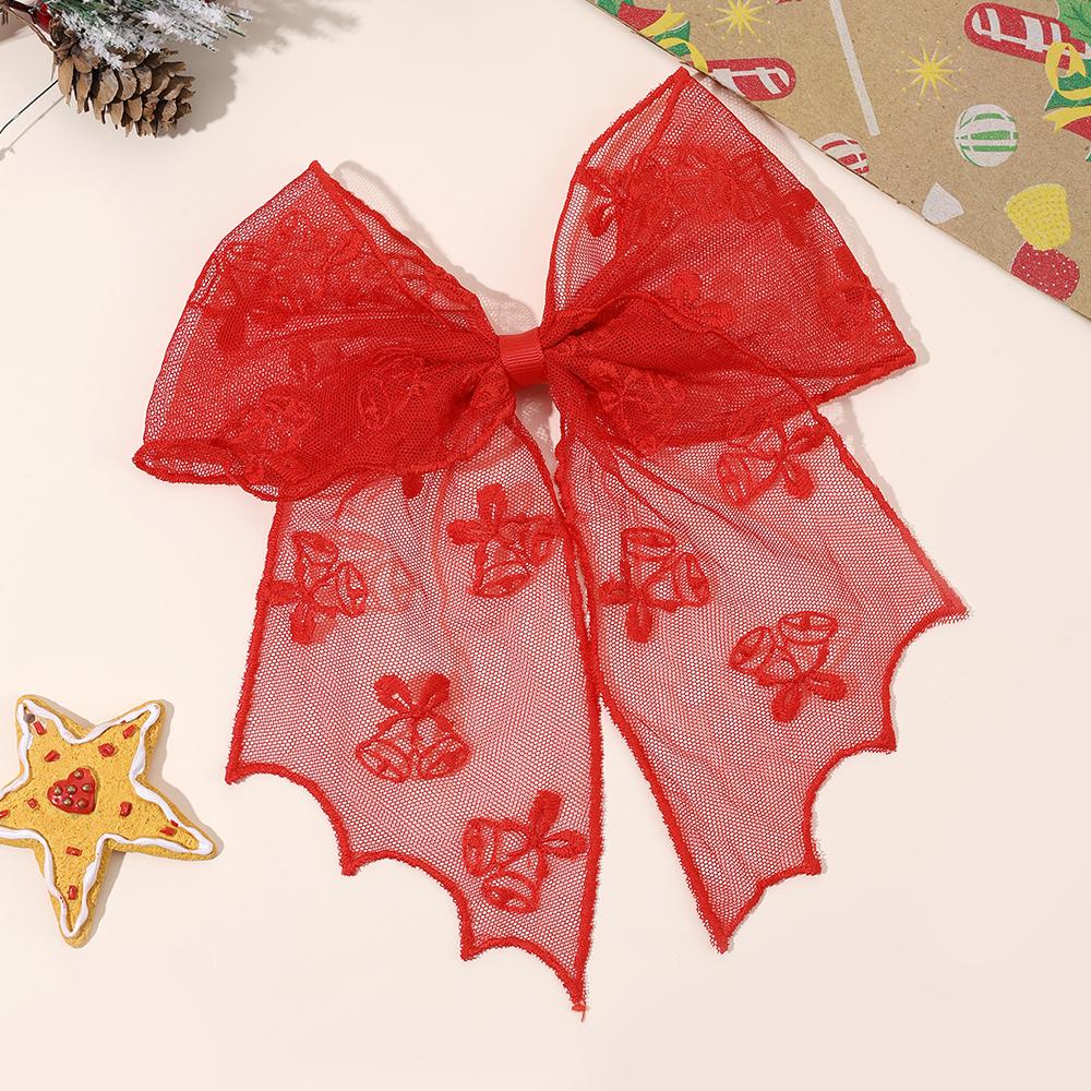 Halloween Bat Bow Hair Clips Bat Embroidery Lace Tulle Veil Gothic Hairpins Spooky Cosplay Hair Accessories For Women Girls