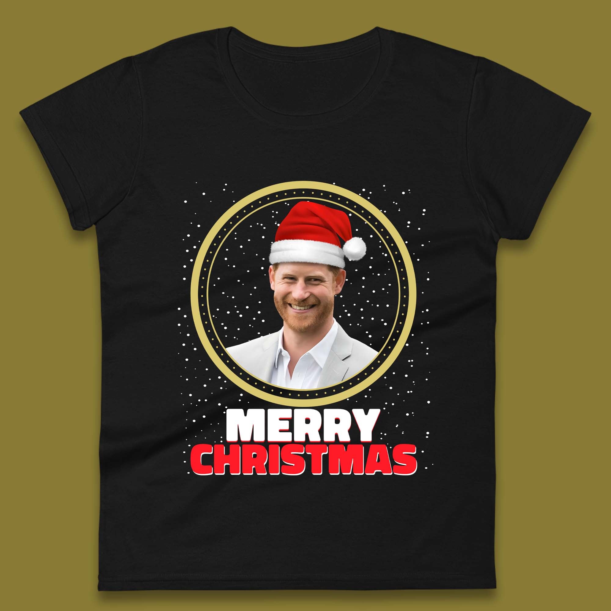 Prince Harry Christmas Womens T-Shirt Mens Tops Tees Unisex 4XL