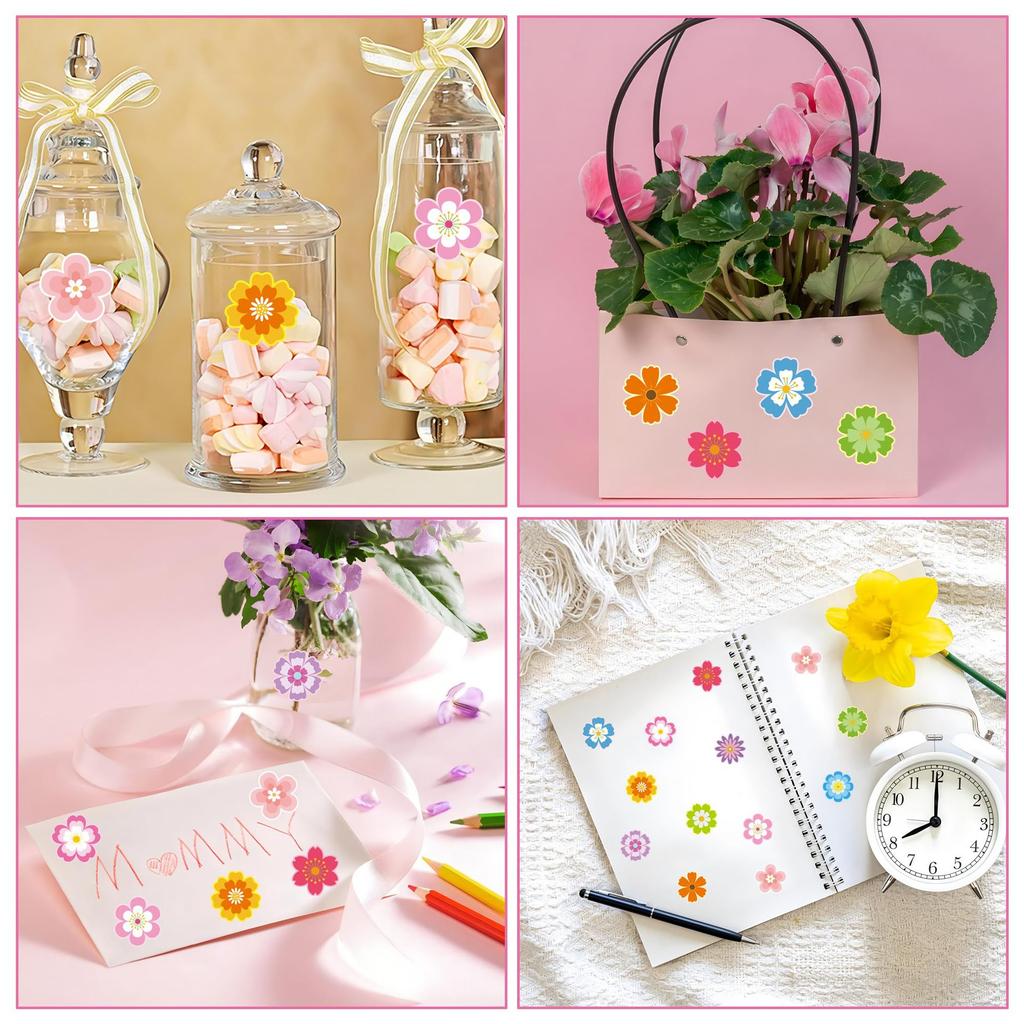 100-500pcs Floral Pattern Stickers Birthday Wedding Party Gift Wrapping Label Scrapbook Stationery Stickers