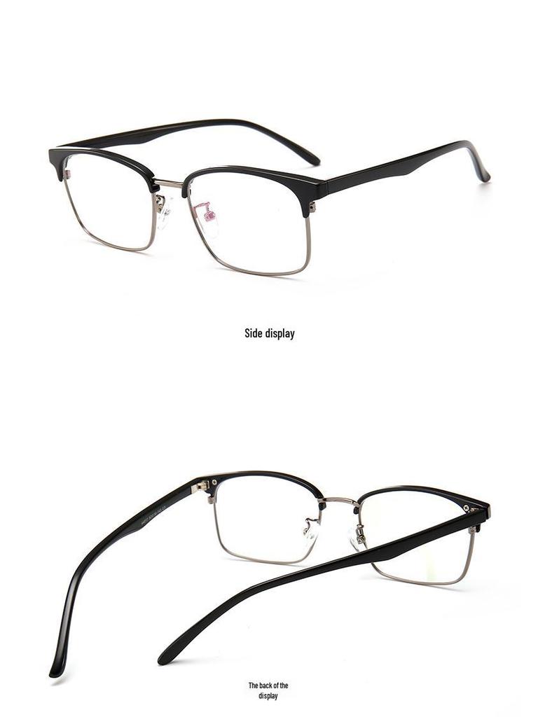 Trendy Round Semi-Rimless Ultralight Eyeglass Frames for Men & Women