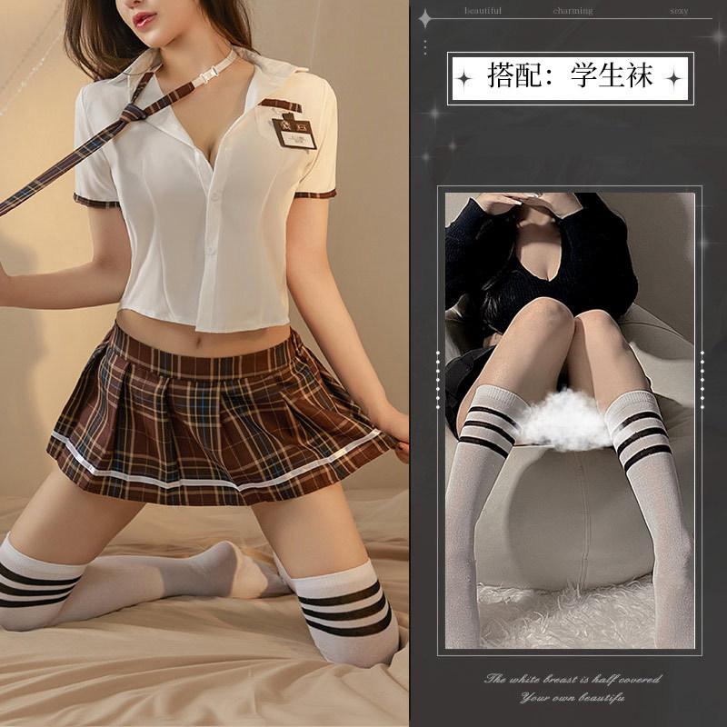JK uniform pure lust babes sexy suit college style waist shirt women's super short pleated skirt cos temptation