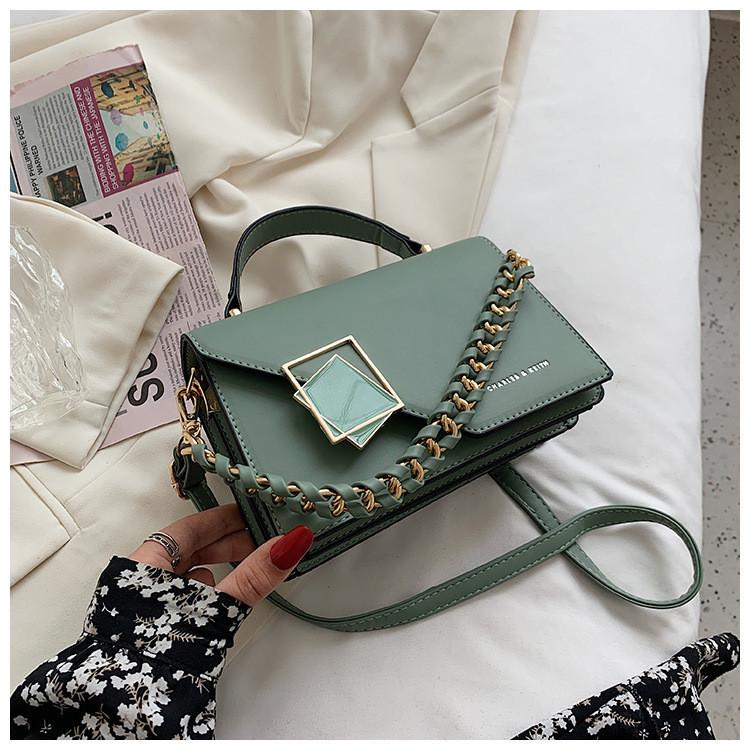 

2023 New Style High-quality Women s Bag Chain Single Shoulder Crossbody Bag Trendy Handbag Female Small Square Bag зелений