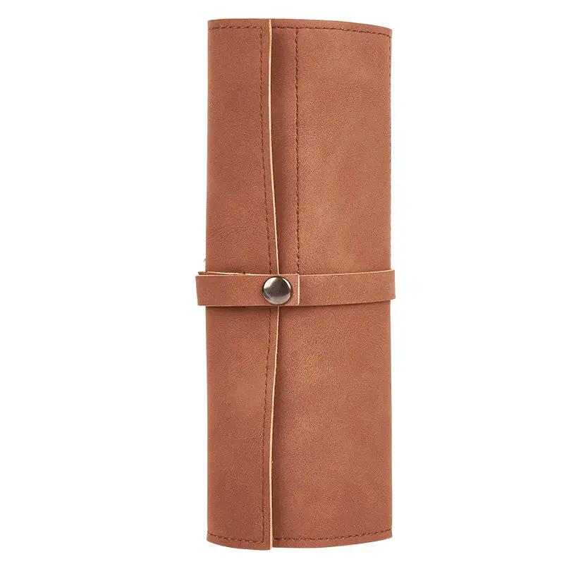 Watch Band Roll Organizer with 5 Slots,Storage Box,Easy Carry On Watchlover Storage,Full Grain Leather,Handmade Travel Case