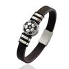 Custom Jewelry Customizable Men Soccer Leather Bracelet Vintage Minimalist Sport Style Durable Comfort Versatile Wristband