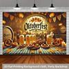 2D Oktoberfest Party Backdrop, Traditional German Beer & Snack Photo Booth Background