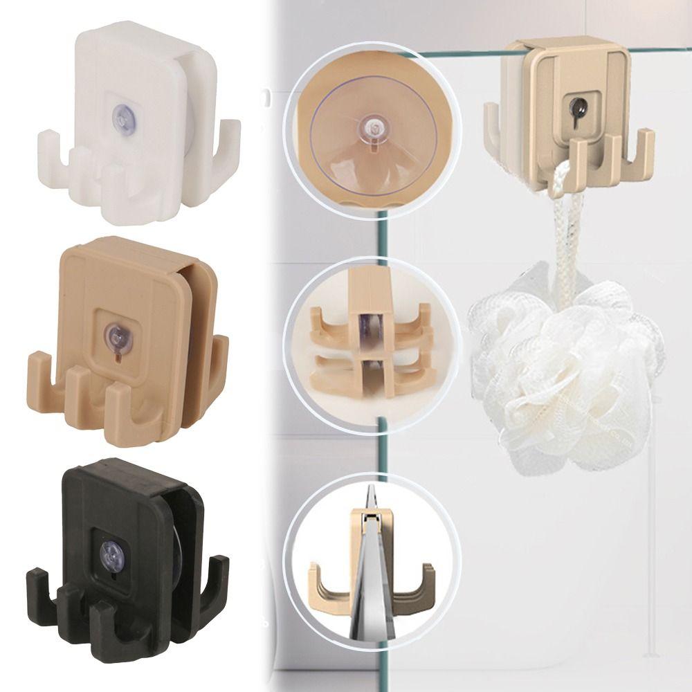 

Suction Cup Towel Hooks Removable Bath Robe Loofah Hook New Shower Hooks for Glass Door чорний
