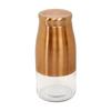 Rose Gold Finish - Bell Bottom Glass Jars for Sugar,Cereal, Spices, Pulses and Other Kitchen Storage 2250ml, Set of 6