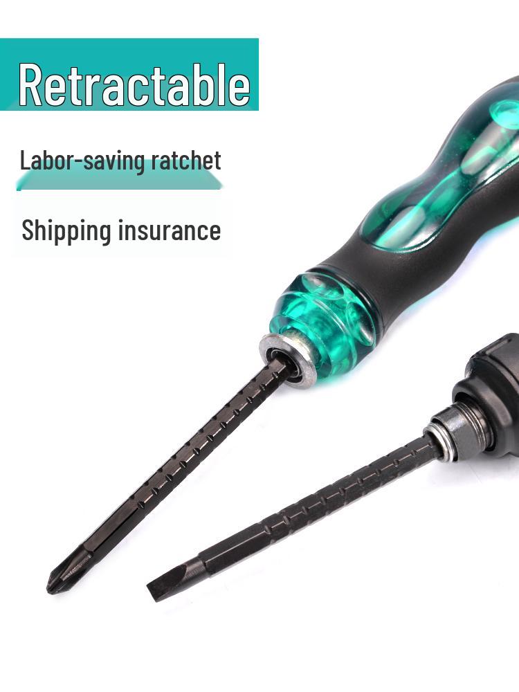 Phillips & Flathead Dual-Use Retractable Ratchet Screwdriver Set with Torx and Double-Headed Design