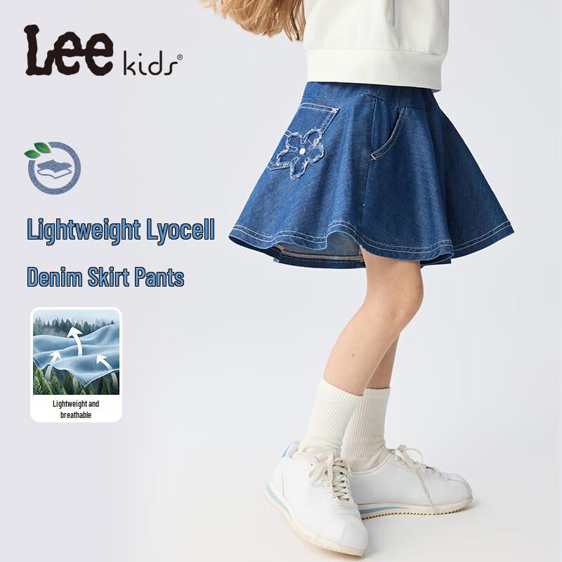 Lee Lyocell Denim Skirt Shorts with Floral Patch 120