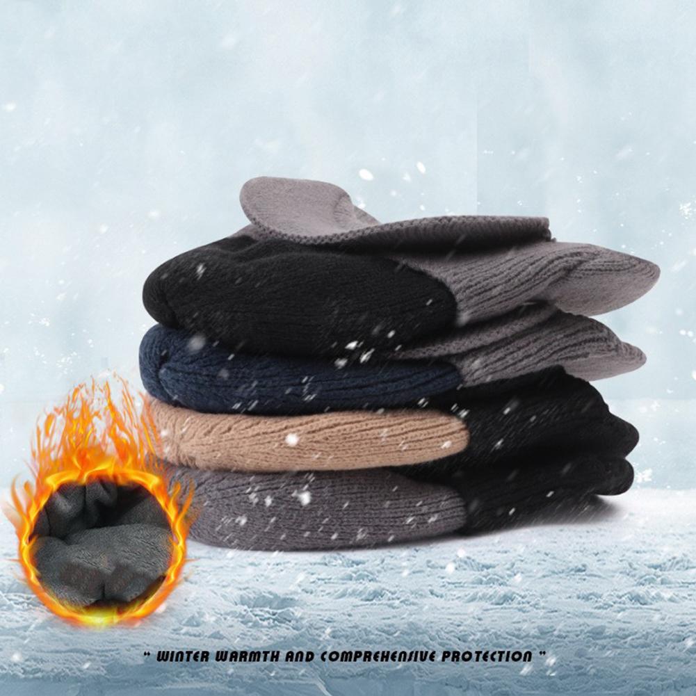 Men's Winter Baseball Cap with Ear Flaps, Dad Hat Thermal Ear Protection Knit Baseball Cap for Men Outdoor Sports Walk Running