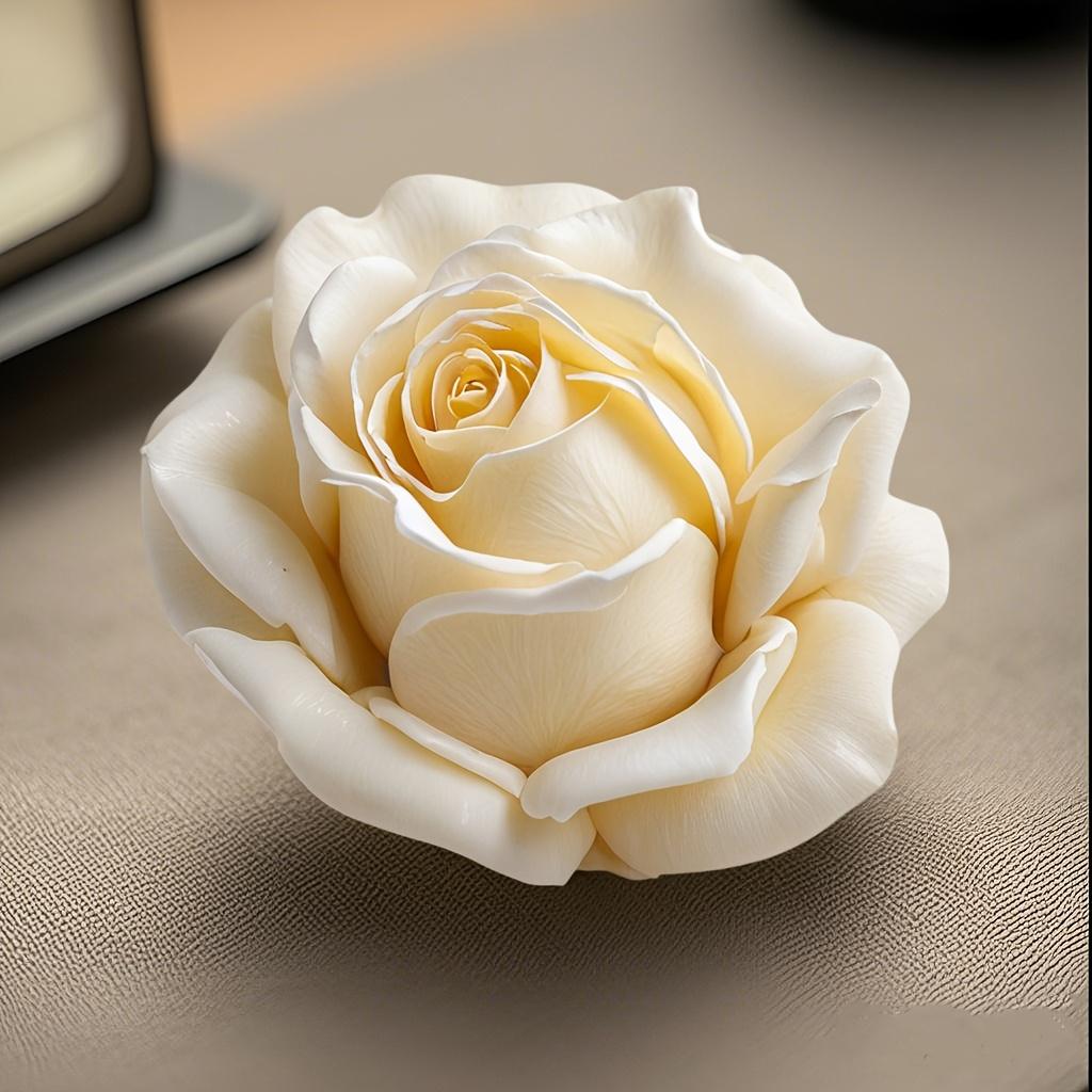 White Rose Resin, Silicone Molds for Candle and Soap Making - Delicate Petal Design, Suitable for DIY Gifts, Handicrafts and Home Decoration