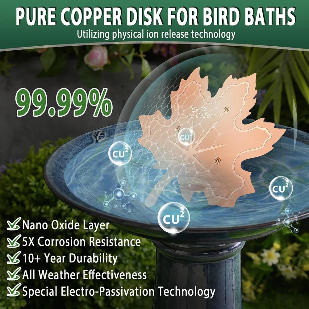 4 Inch Pure Copper Bird Bath Accessory For Keeping Water Clean Naturally 0.6mm Thickness Fits Most Basins And Bowls