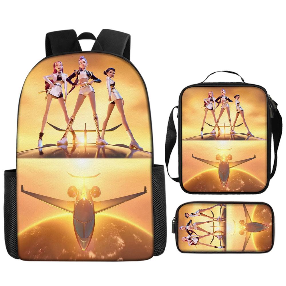Student Schoolbag Three-Piece Girl Large-Capacity Middle School Student Backpack