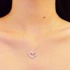 Exquisite Hollowed Out Heart-shaped Pendant Necklace, Elegant and Romantic Eye-catching Jewelry, Birthday and Valentine's Day Gifts
