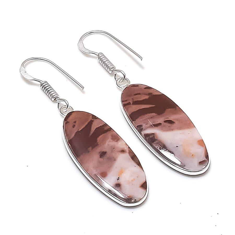 

Natural Cappuccino Jasper 925 Sterling Silver Jewelry Earring 1.97 AEE-10993