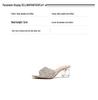 Plus Size One-Strap Rhinestone Chunky Heel Peep-Toe Sandals for Women