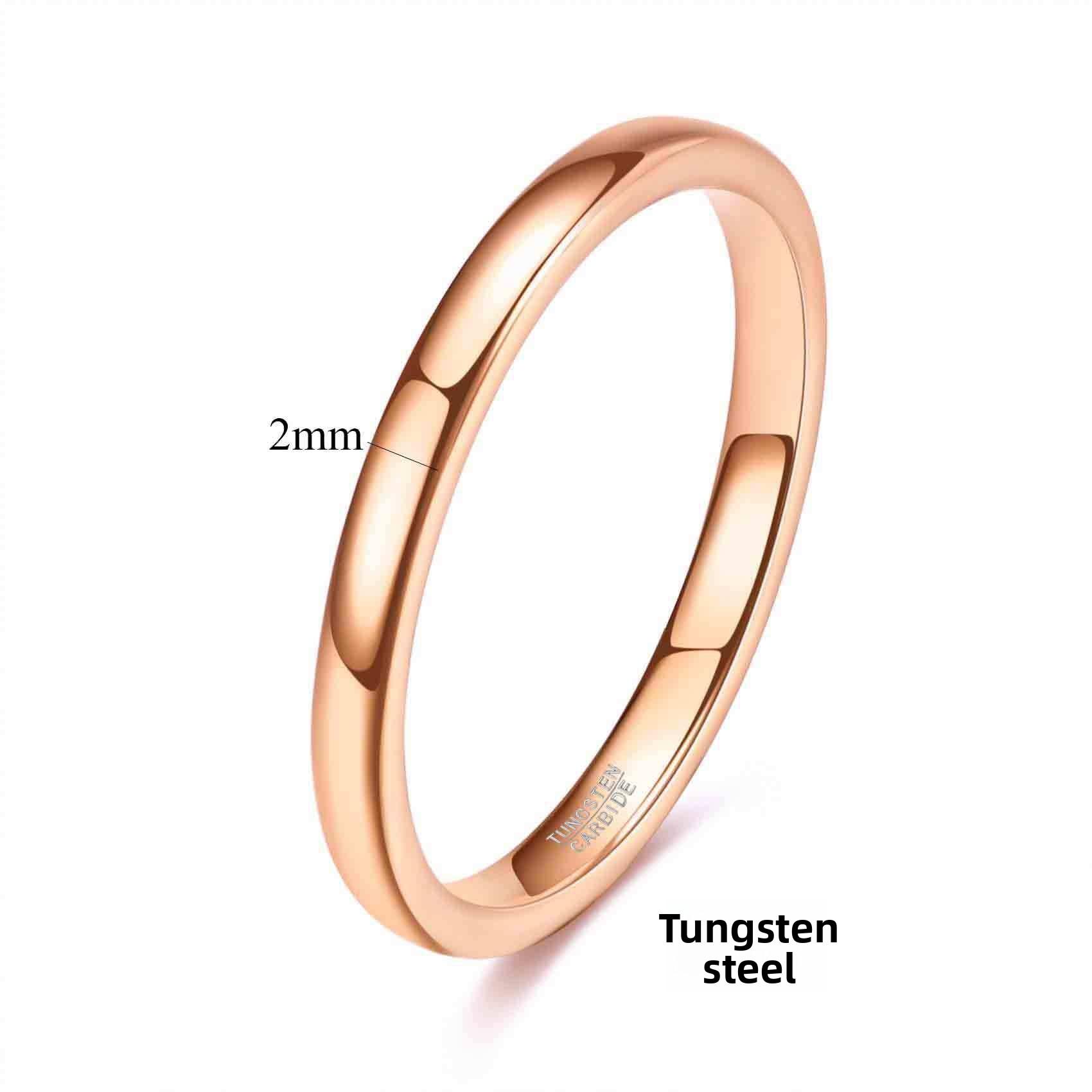 

2MM Wide Minimalist Tungsten Steel Tail Ring Elegant Couple Rings Fashion Wedding Band No. 10.5