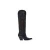 Zara Leather Pointed Toe Pull-On Knee High Boots 7Cm Women boots Black 3023010800