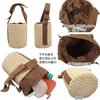 Kobe Lettuce Basket Bag with Ribbon Bucket Basket Handbag for Summer Cute Free Handle, Bag, Women, Summer, Festival, [B1610], Size, Ecru/Brown