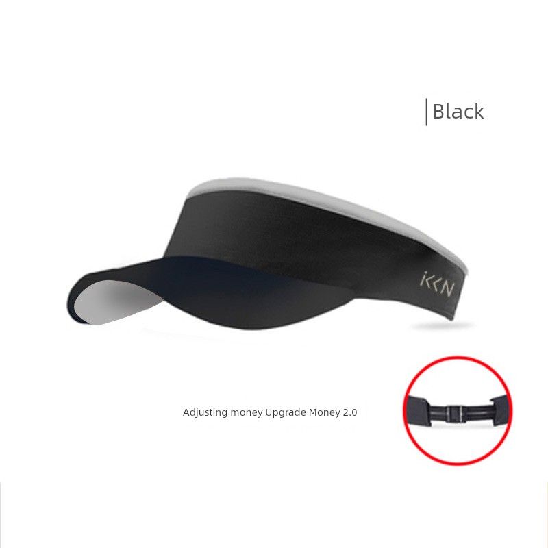 

Foldable Running Sports Cross-Country Marathon Topless Hat Short Eave Upgraded Black (Adjustable) One size