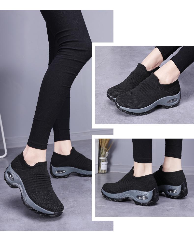 Women's Large Size Slip-On Rocking Shoes with Thick Sole – Lightweight Summer Style