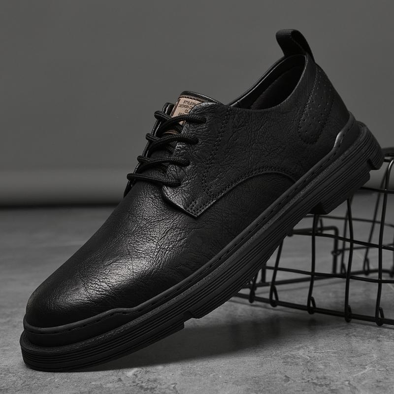 Pánské boty z pravé kůže Pohodlné neformální mokasíny Pánské ploché boty