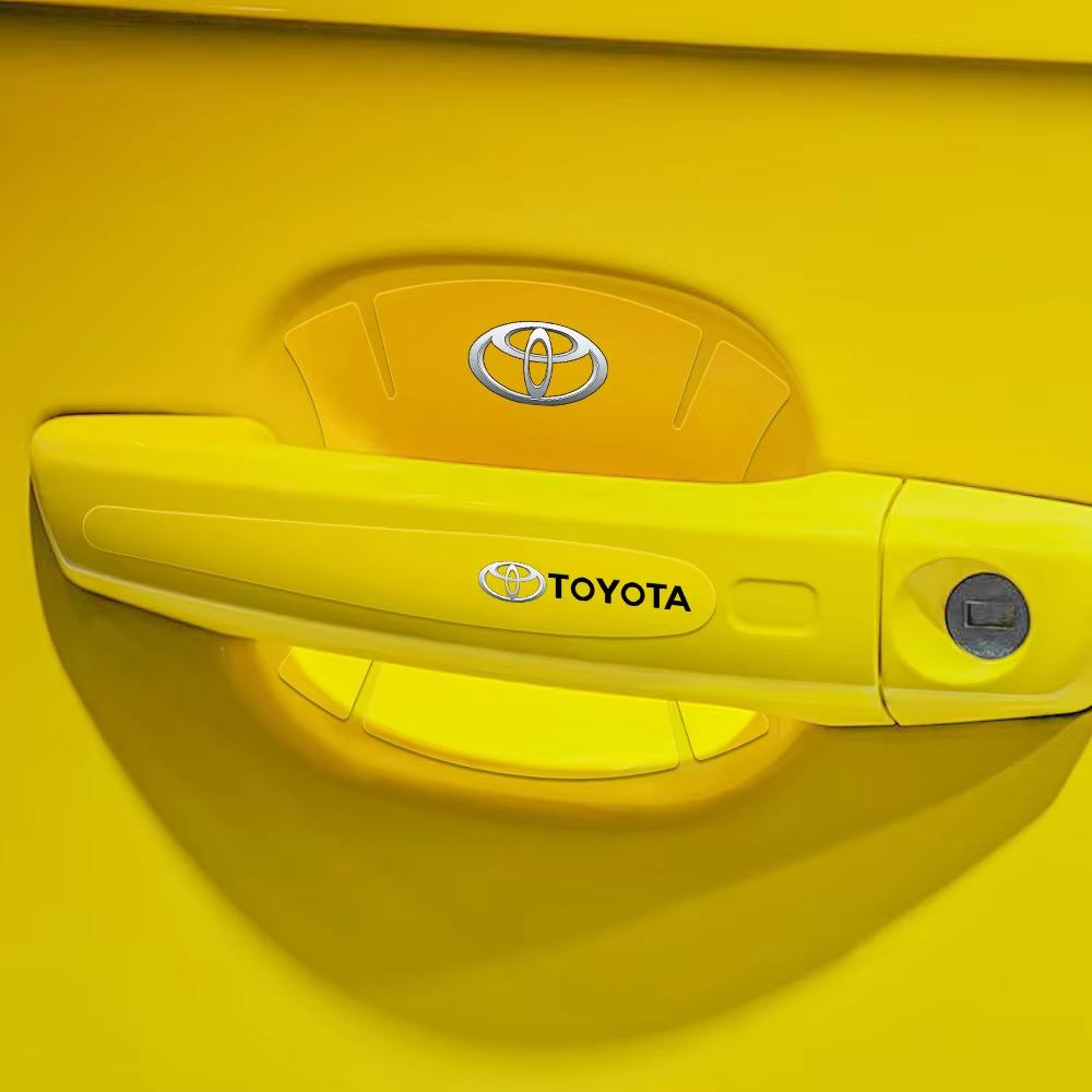 Transparente Auto-Türgriff-Schale Schutzfolie Türschalen-Logo-Aufkleber für Toyota Corolla Cross Chr Rav4 Crown Avensis Aygo Raiz