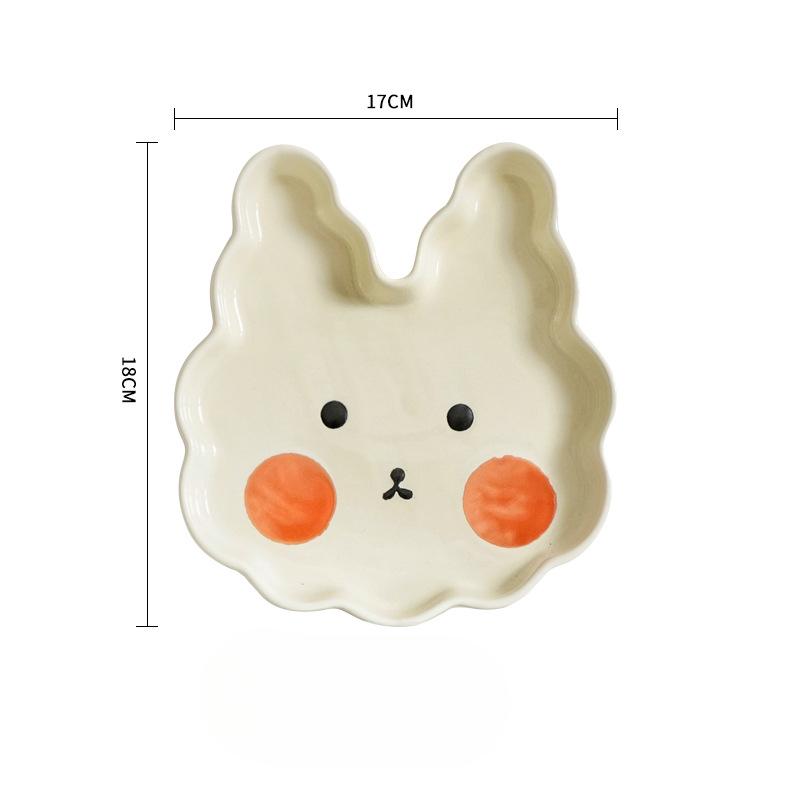 Japanese Creative Cute Cartoon Plate Rabbit Plate Baby Children's Plate Animal Home Dumpling