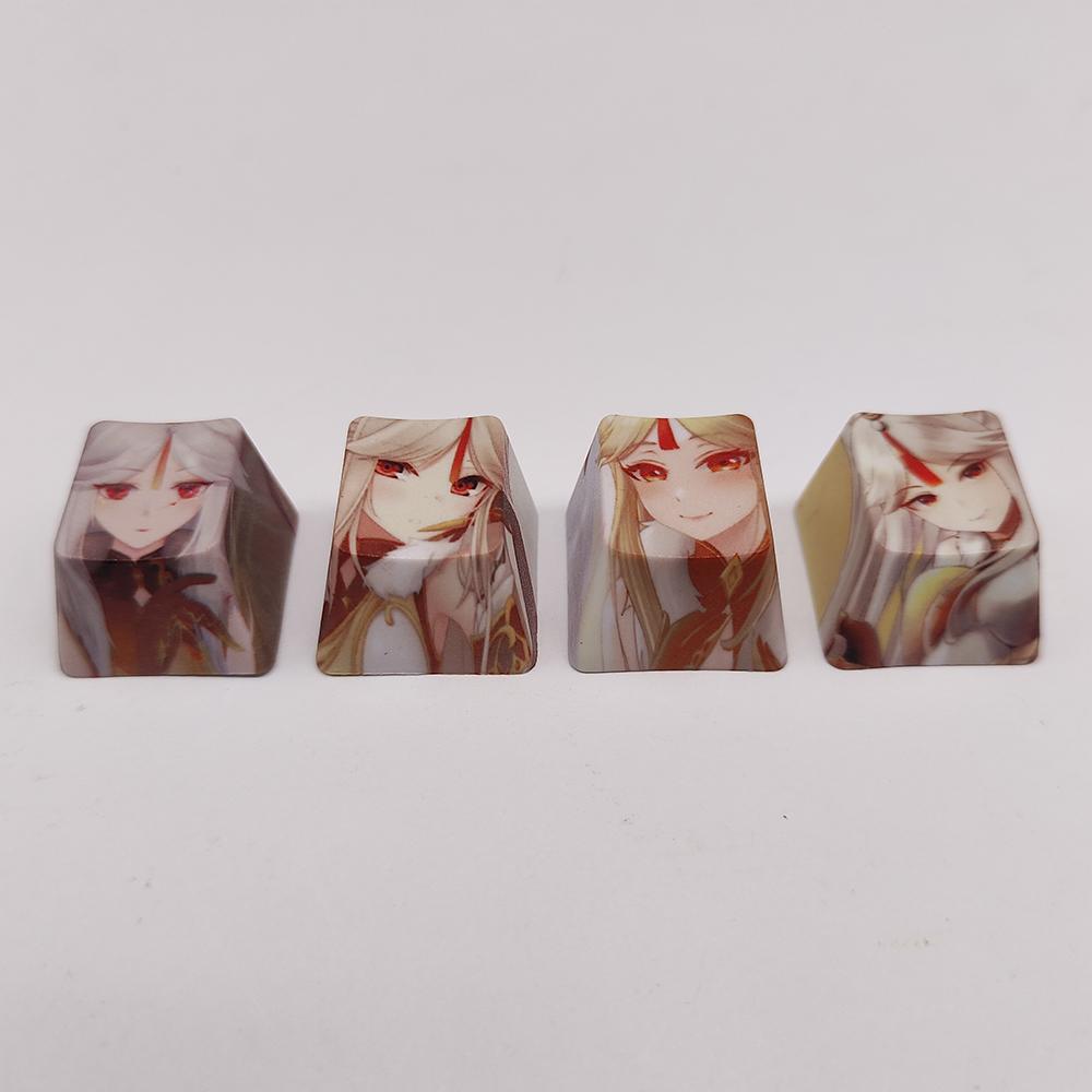 4Keys/Set R4 Keycap Hot Sublimate Key Cap Pbt Anime Cartoon Cute Custom Mechanical Keyboard Cap Decorative  Accessories