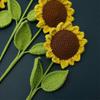 Crochet Sunflower Crochet Artificial Sun Flower Decor Knitted Wool Sunflowers Artificial Flower Wall Decor Wedding Bouquet - DD