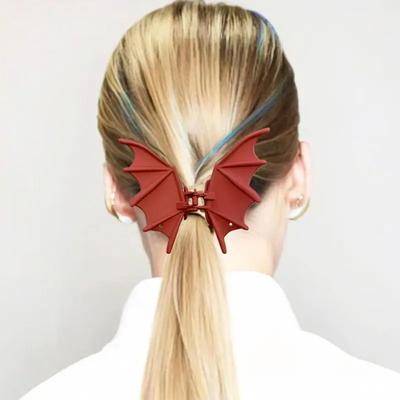 Mattschwarze Fledermauskralle Haarspange Punk-Stil Gothic Pferdeschwanz Hai-Klammer Halloween Haarnadel Party Kopfschmuck Niedliche Mode Haaraccessoires