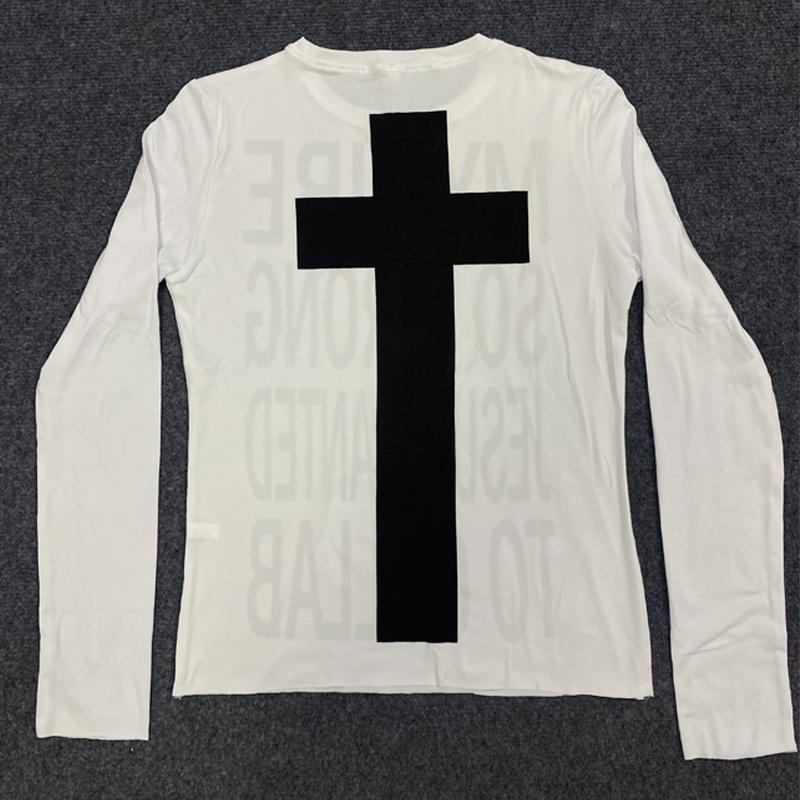 Long sleeved shirt with letter print on both sides in Europe and America