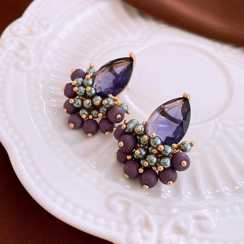 

**Геометрические серьги-капли из циркона - Ретро пусеты, Легкая роскошь, Высококлассный стиль, Европейский и американский дизайн**