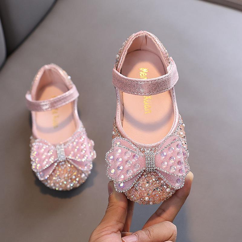 Autumn new princess girls' bow small/medium/large children's baby leather shoes single shoes dance performance shoes
