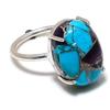 Copper Purple Turquoise Gemstone 925 Sterling Silver Jewelry Ring Size Adj. GK-6077