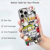for iPhone 16 Pro Max Case with Pop Culture Design,Aesthetic Cartoon Pop-Art Sticker Bomb Collage Pattern Case for Men Women,Clear Slim Soft TPU