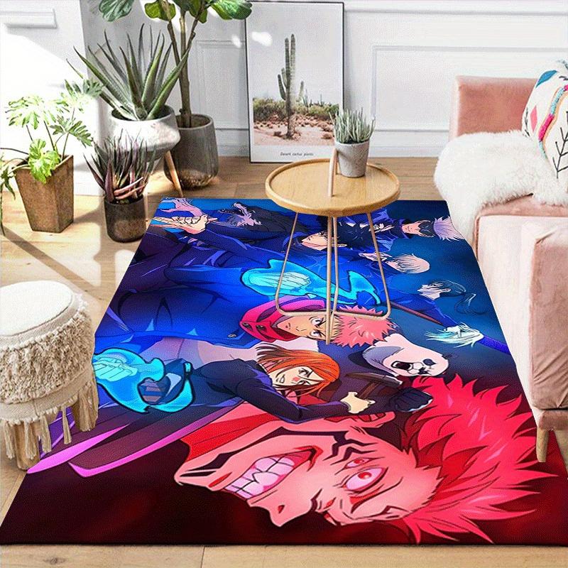 1pc Jujutsu Kaisen Pattern Area Rug, Anti Slip Non Shedding Stain Resistant Carpet