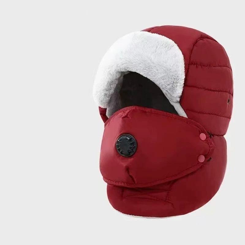 Winter Cycling Hat Thermal Thickened Cotton Multifunctional Ski Mask Men's Winter Warm Lined Lei Feng Hat Hat