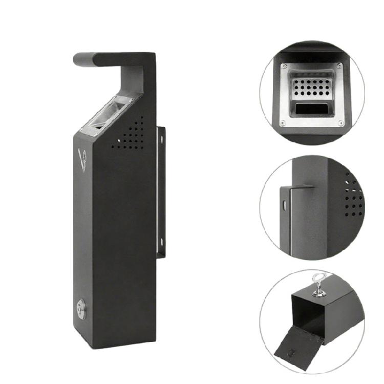 Metal Wall Hungs Waste Bin Outdoor Commercial Use Corrosions Resistant Hiddens Lid Design For Tourist Area