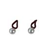 Ankola Red Imitation Pearl Geometric Earrings: Chic, Versatile Design for Women