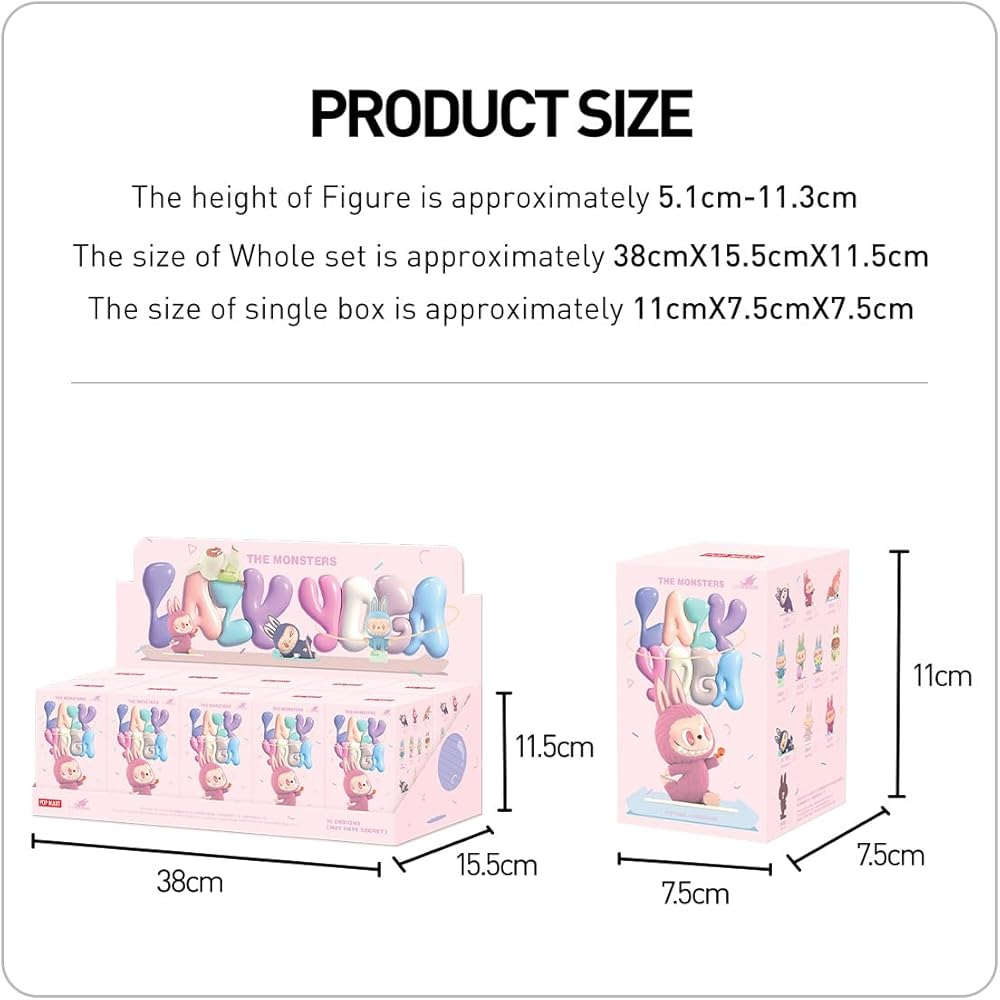 Pop Mart The Monsters Lazy Yoga Series Assorted Box 10 Pieces Vinyl Figures Collectible Toys